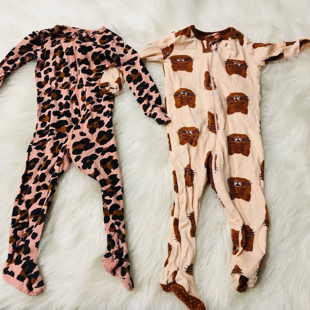 Bundles One Place 2 Piece Full Zip Footed‎ Sleepers Pajamas Infant 6-9 Months